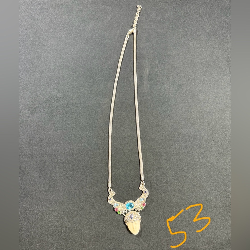 PRICE FIRM •NWOT Sajen sterling silver 925 gemstone necklace semiprecious carved